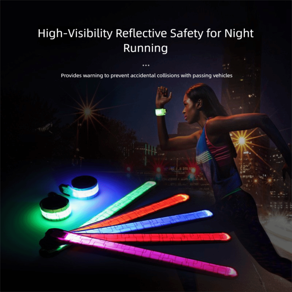 High And Running Gear - Batterijstijl Nachtlooparmband 5 kleuren Hoge zichtbaarheid